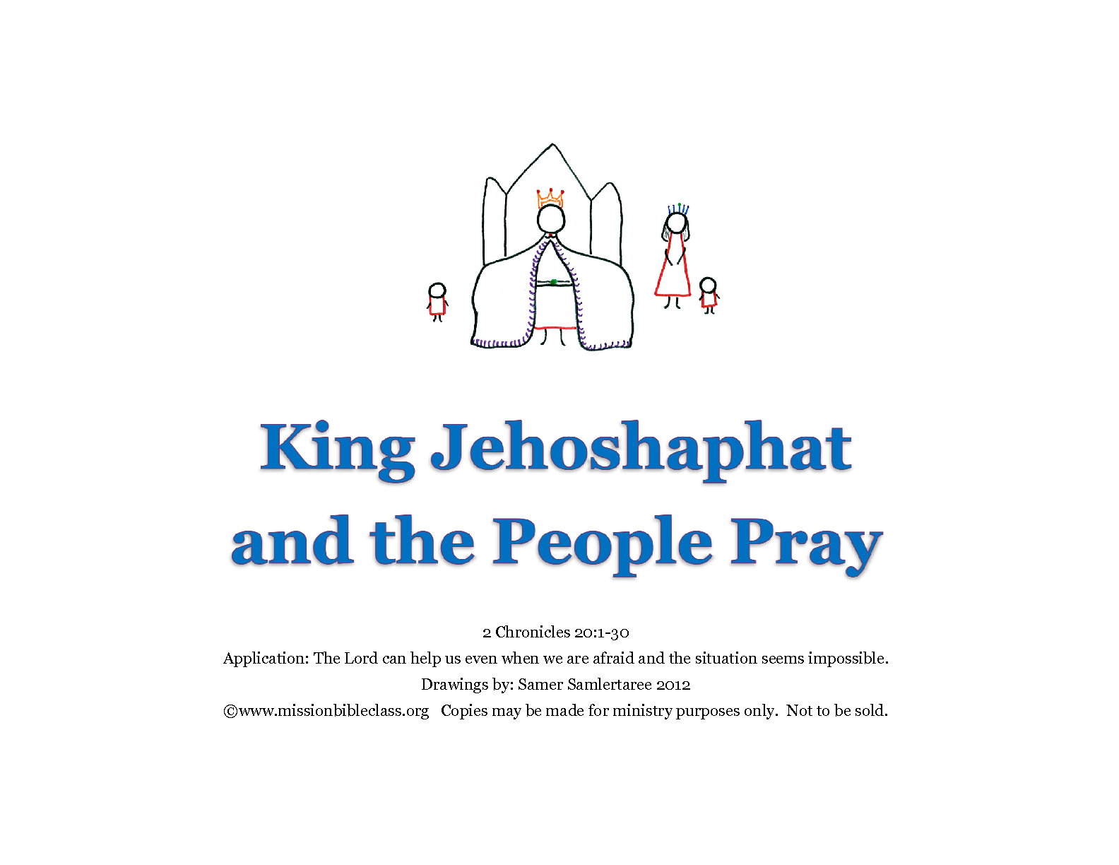 07 04 Jehoshaphat And The People Pray Flip Chart Cover Mission Bible Class