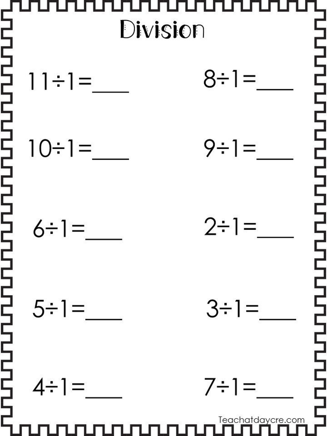 Free Printable Math Worksheets Division