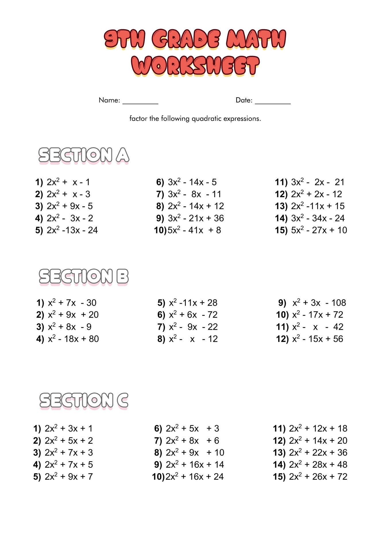 10 Printable Math Worksheets Worksheets Library