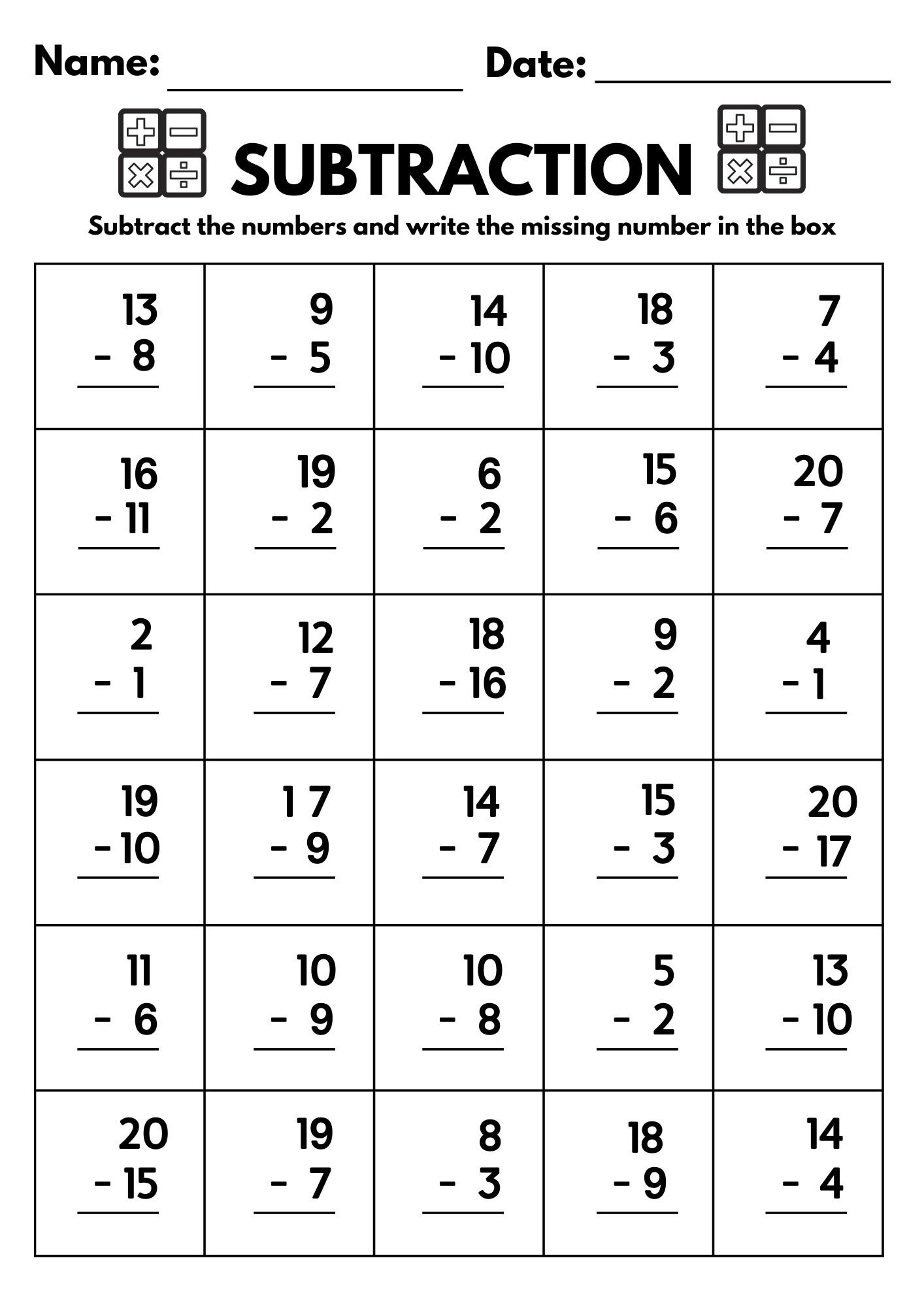 Subtraction Worksheets 2nd Grade Free Printable