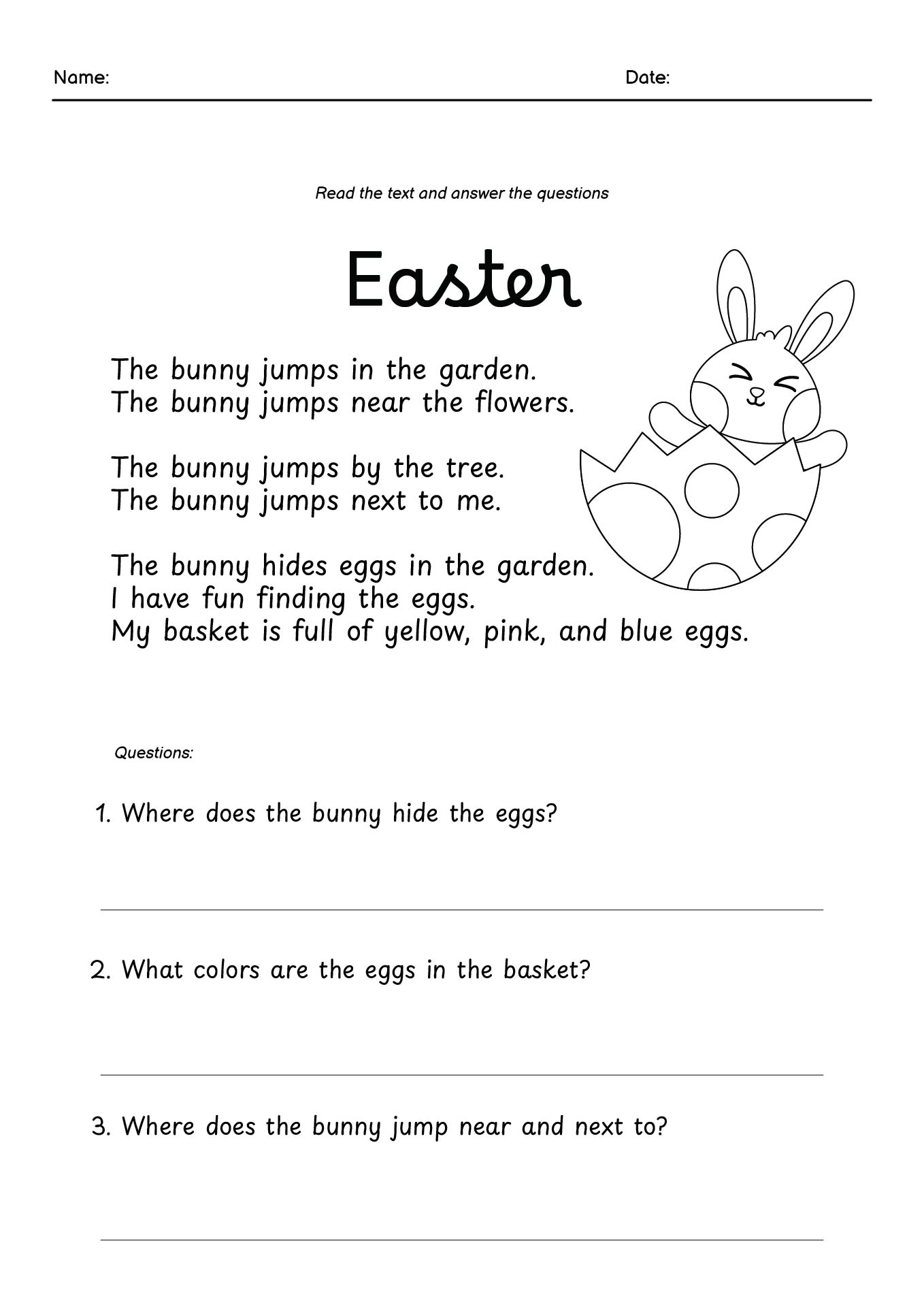 11 Easter Reading Worksheets Free PDF At Worksheeto