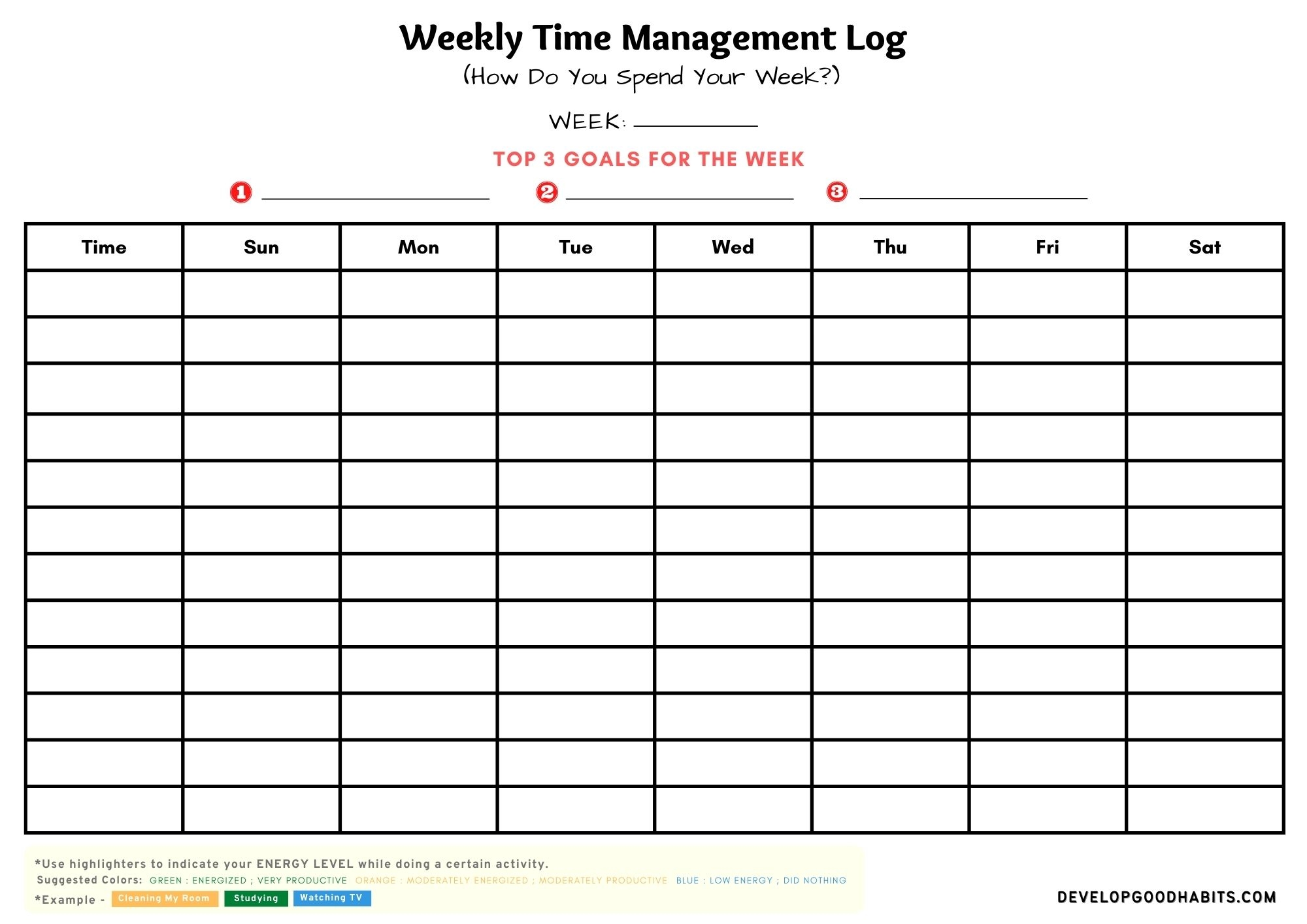 11 Free Time Management Worksheet For Students U0026 Adults Worksheets Library