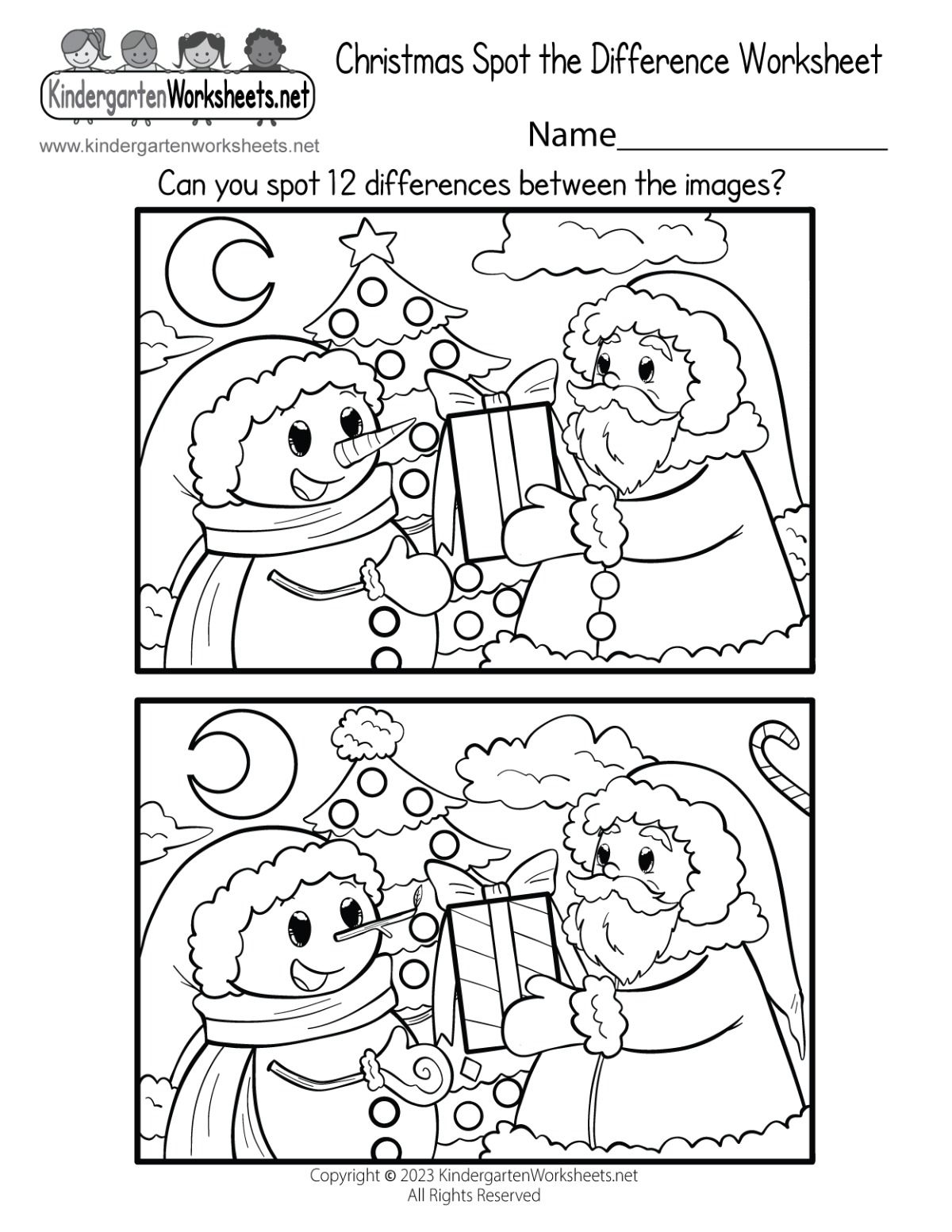 Free Printable Worksheets For Kindergarten Christmas