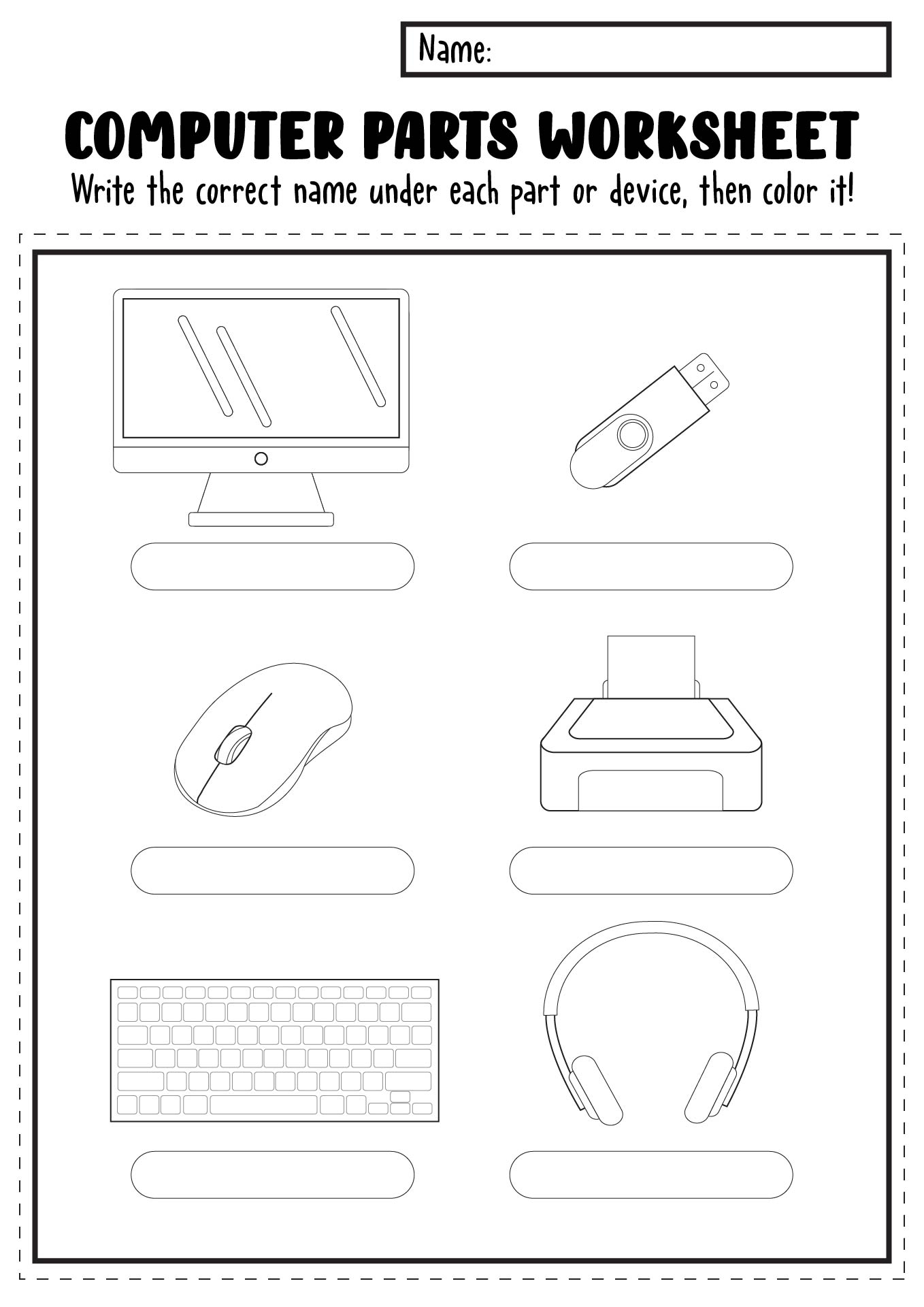 12 Computer Coloring Worksheets Free PDF At Worksheeto