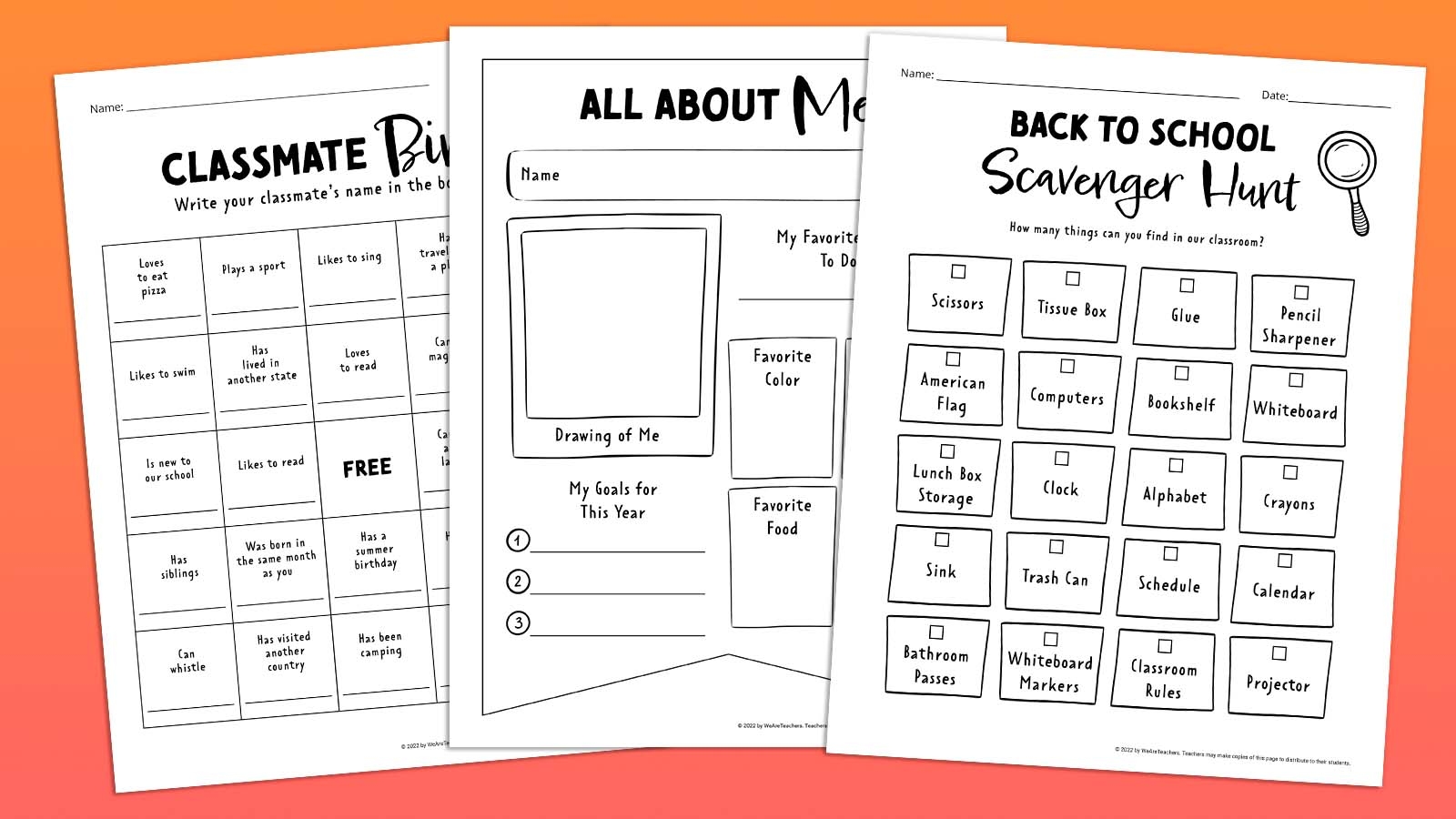 Free Printable Back To School Worksheets