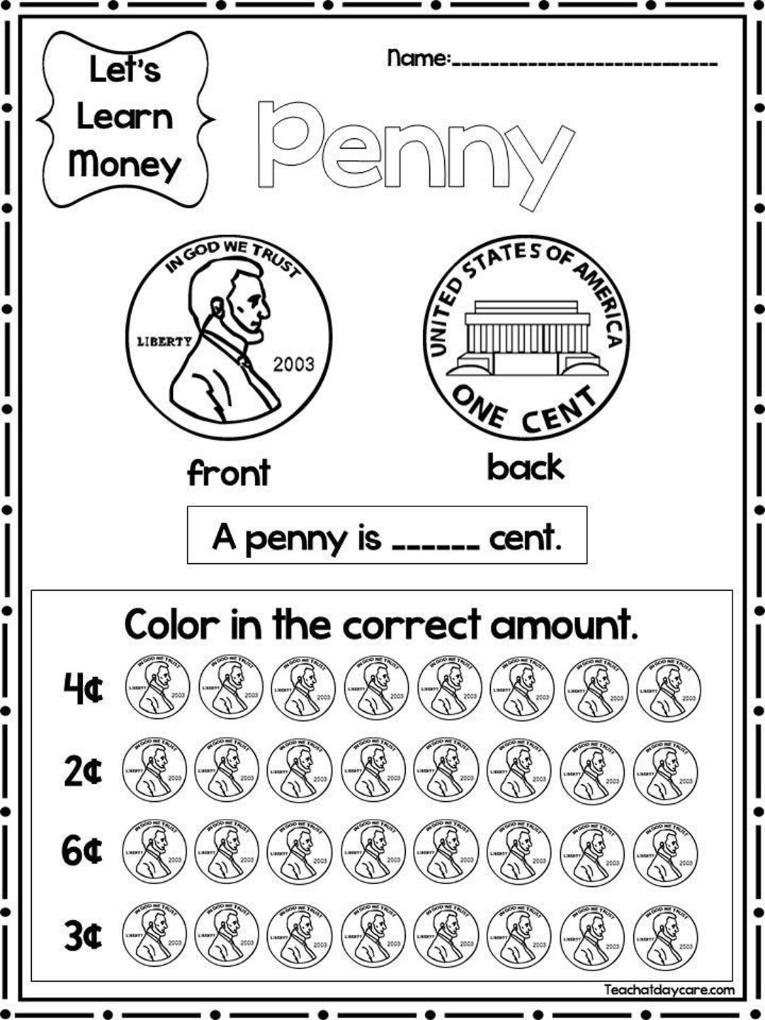 Money Worksheet Free Printable