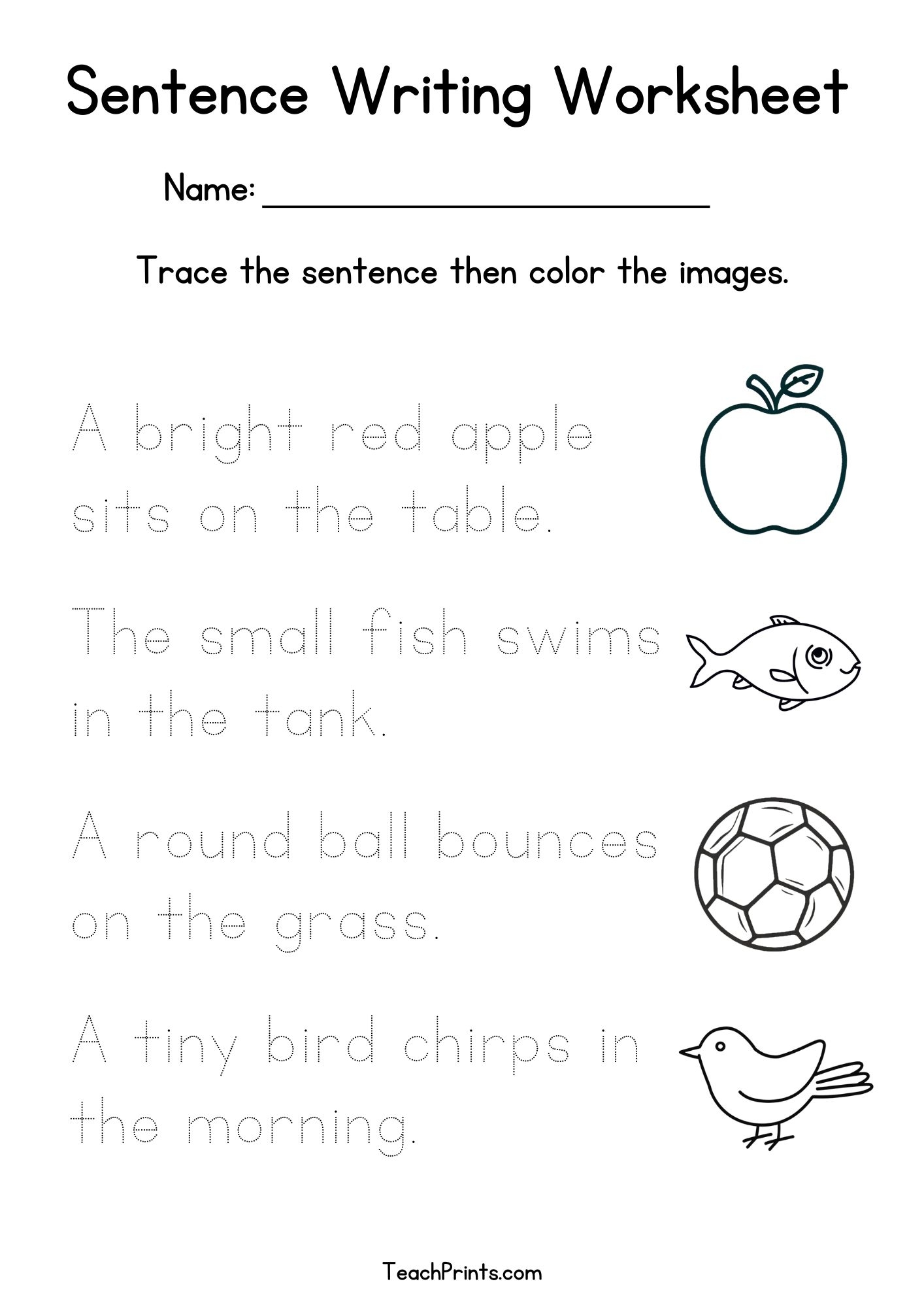Free Complete Sentences Worksheet Elementary Printable