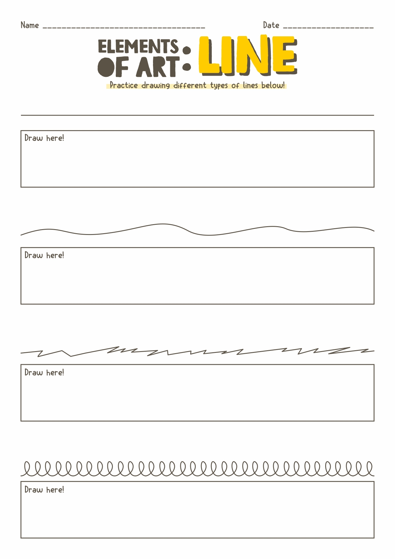 Free Printable Art Worksheets Pdf