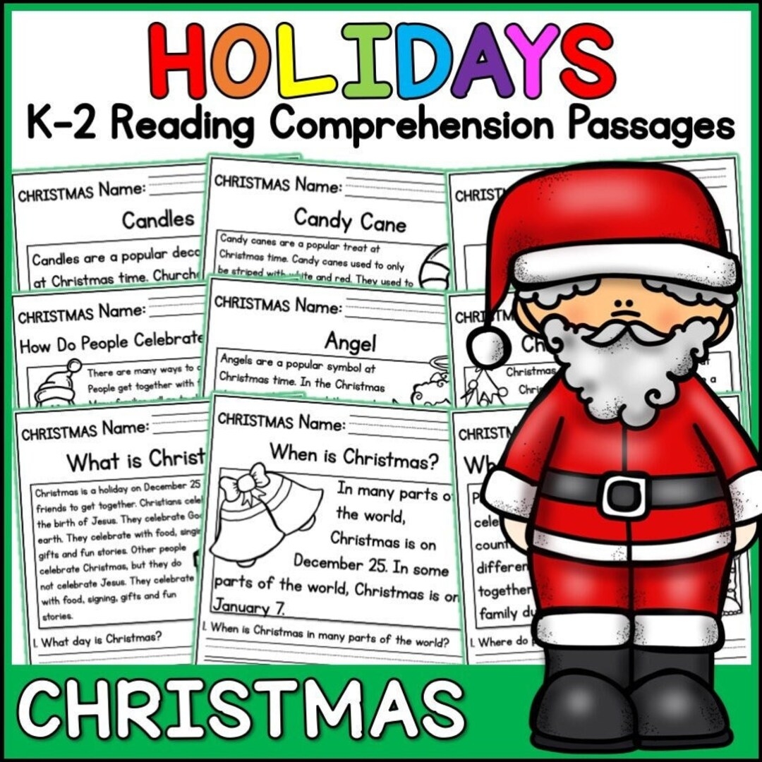 1st 2nd Grade Reading Comprehension Christmas Passages U0026 Questions Classroom Homeschool No Prep Printable Standards aligned Etsy