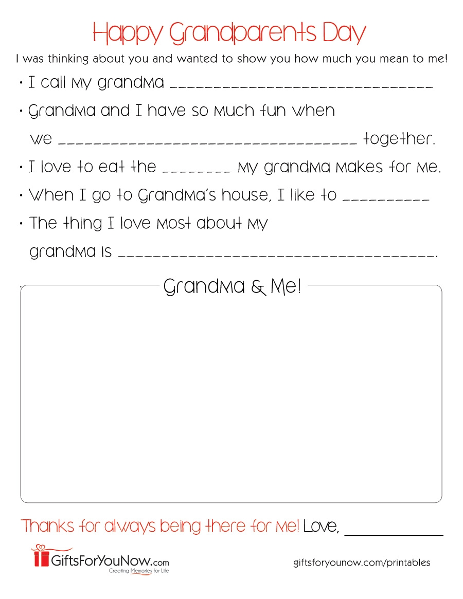 2 Free Grandparents Day Printables To Make Them Smile GiftsForYouNow Worksheets Library