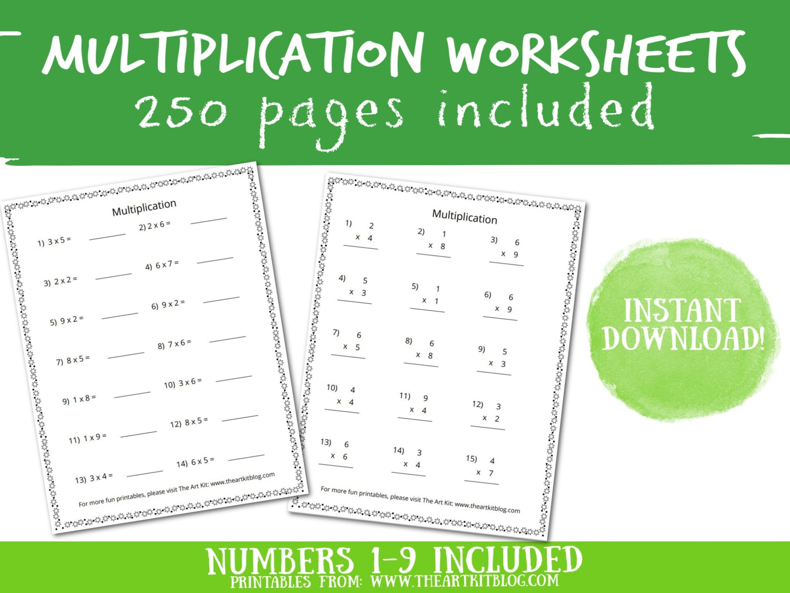 Free Printable Fourth Grade Multiplication Worksheets