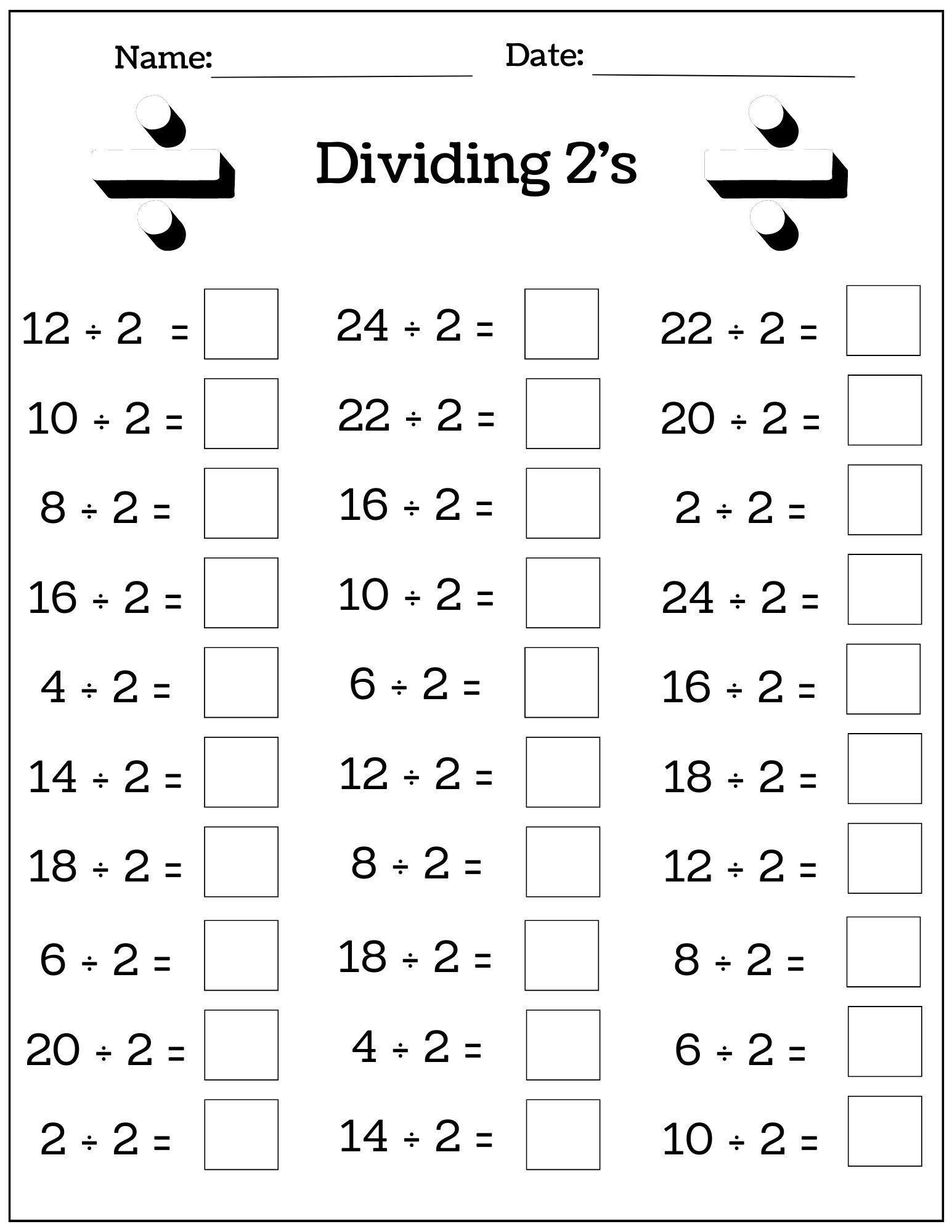 Free Printable Division Worksheets Ks1