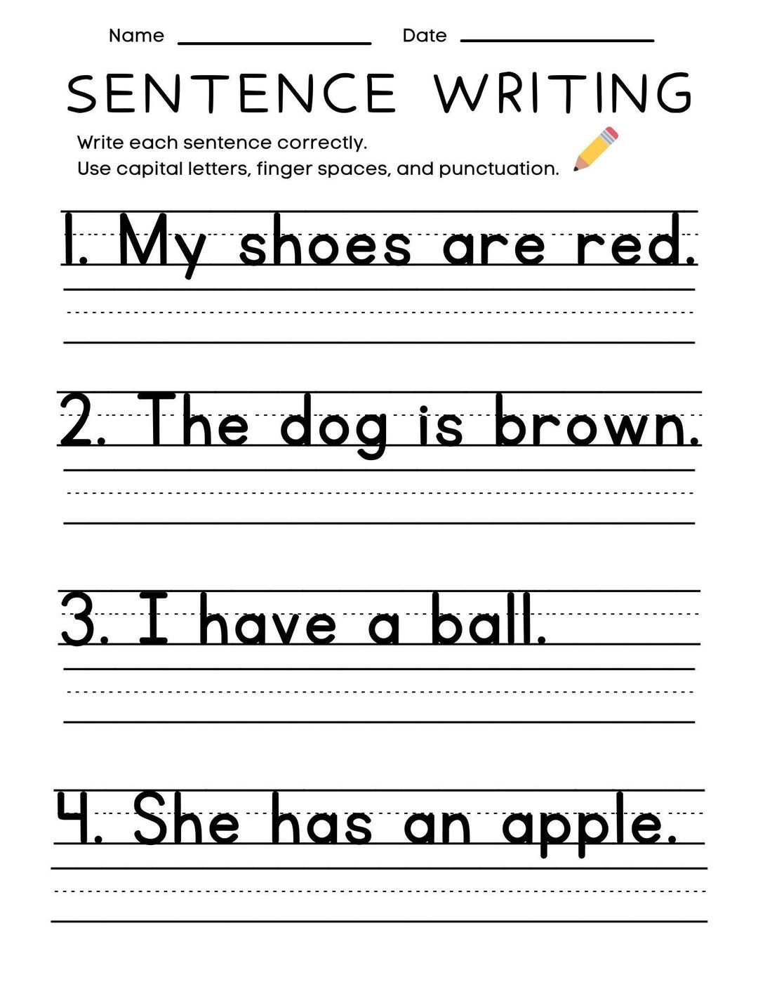 Free Printable Grade 4 Writing Worksheets