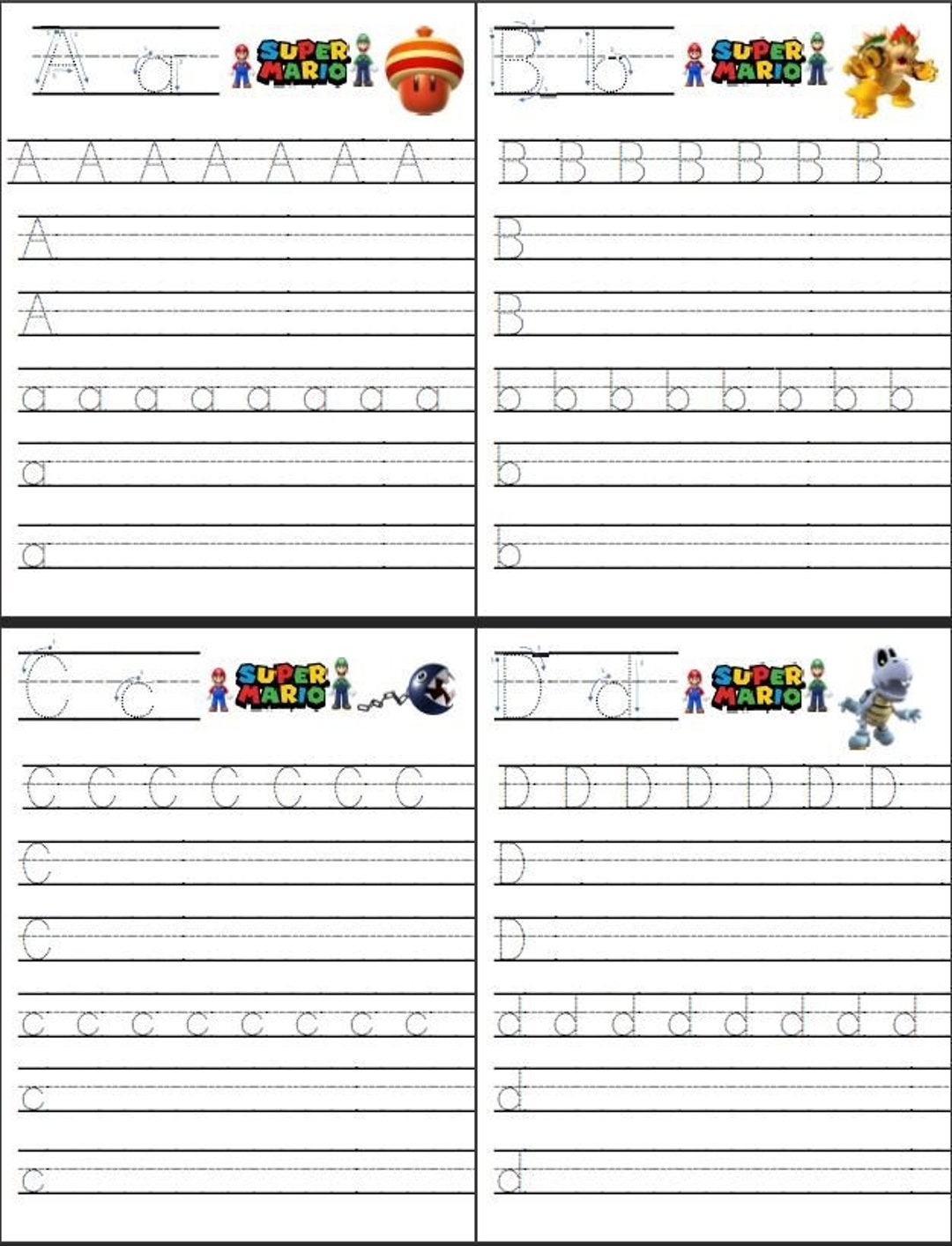 Free Printable Printable Super Mario Worksheets