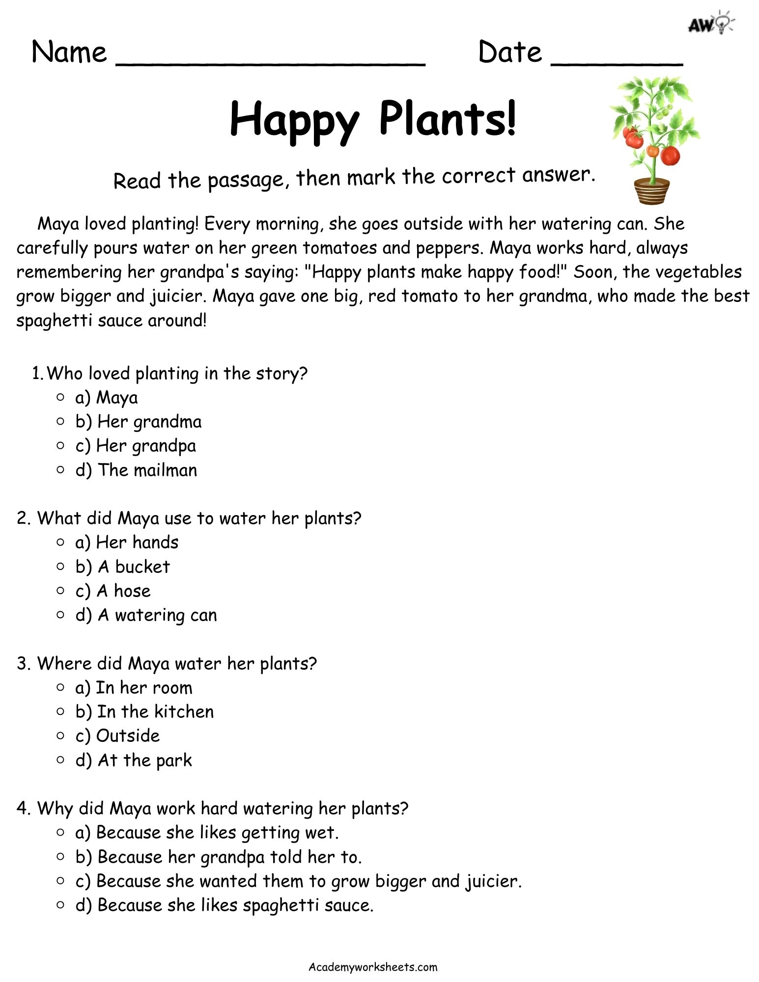 2nd Grade Fun Reading Comprehension Worksheets