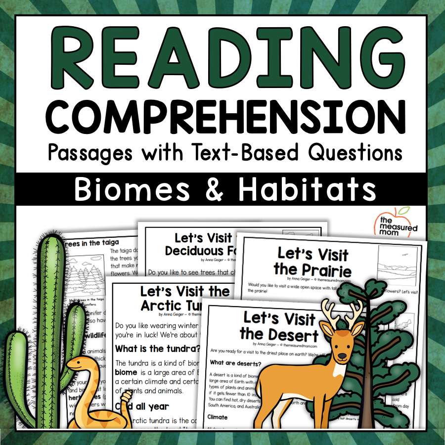 36 Reading Comprehension Passages About Biomes U0026 Habitats