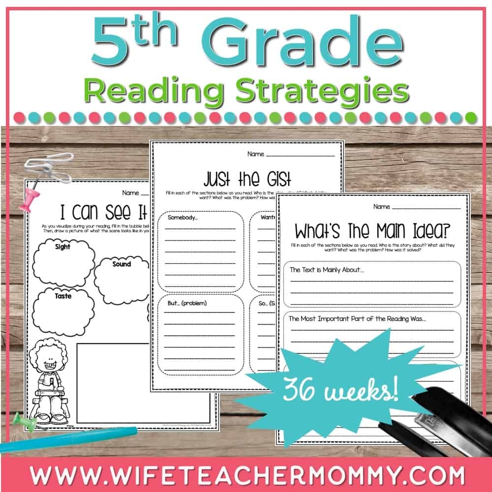 5th Grade Reading Comprehension Strategies Worksheets