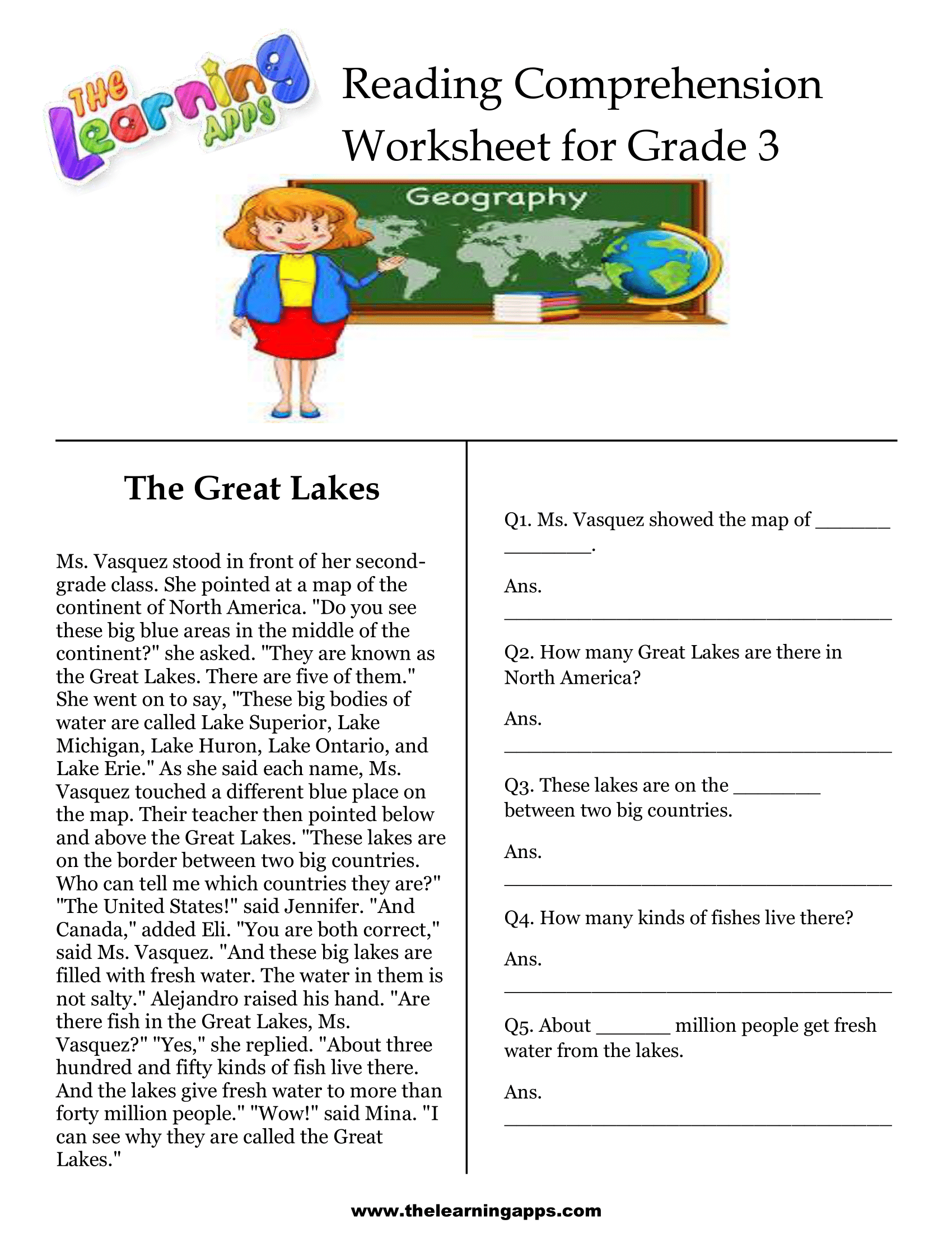 3rd Grade Reading Comprehension Printable Worksheets Library