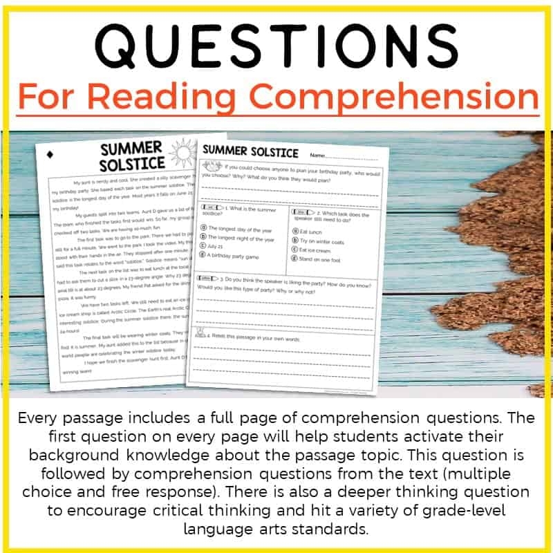3rd Grade Summer Reading Passages Printable Version Educate U0026 Rejuvenate
