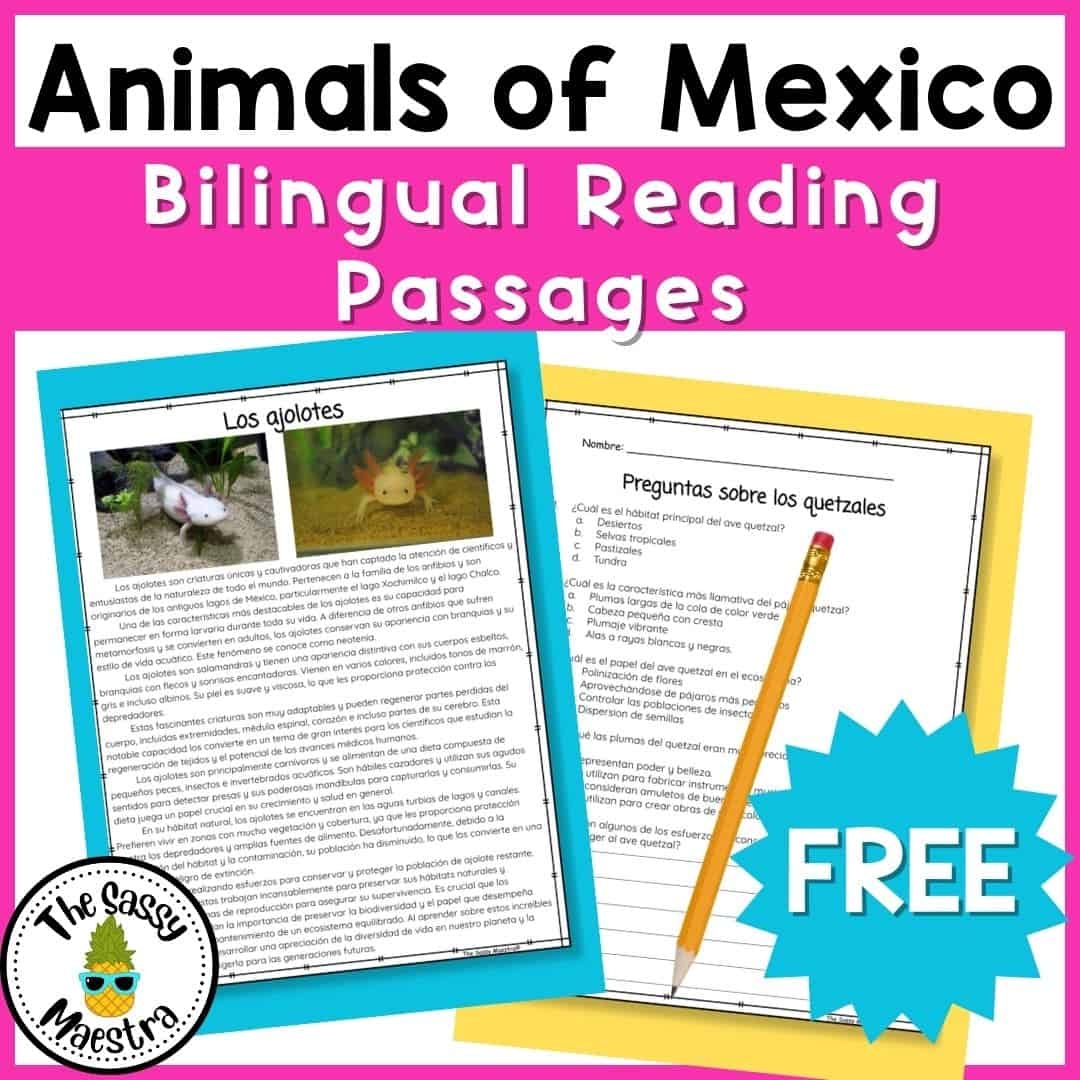 4 Free Bilingual Reading Passages Discover The Fascinating Animals Of Mexico The Sassy Maestra