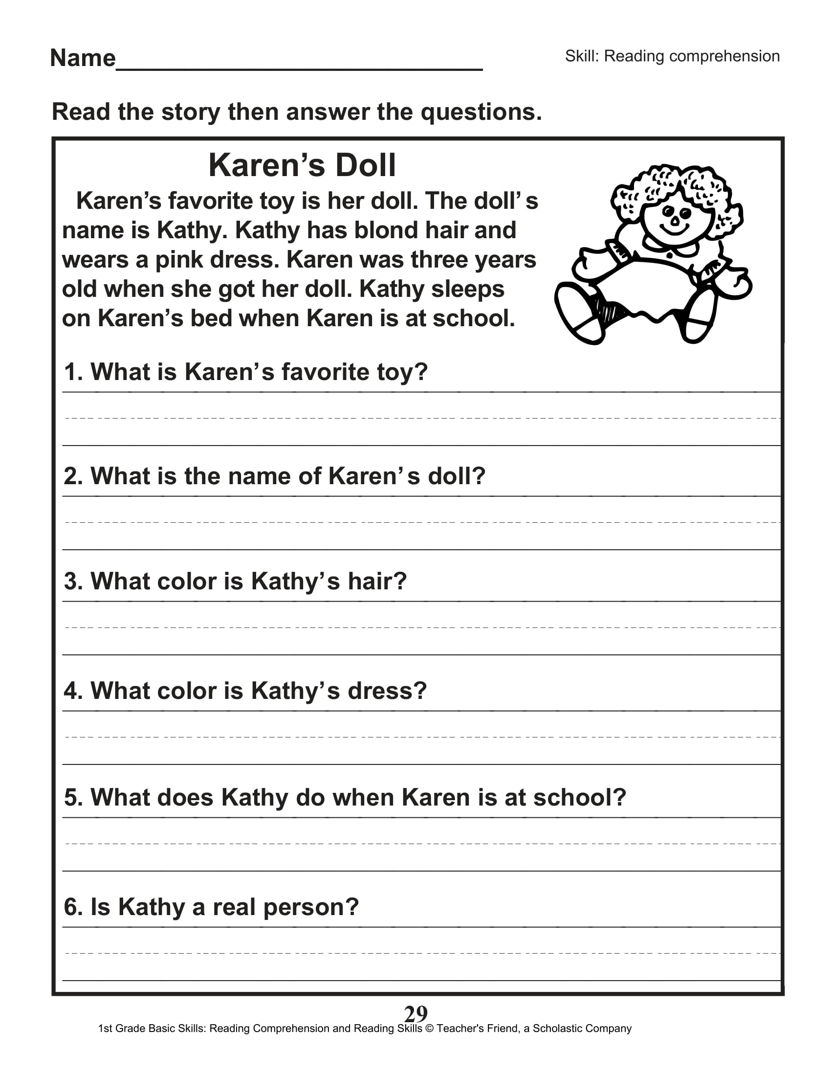 40 Scholastic 1st Grade Reading Comprehension Skills Worksheets Worksheet Hero