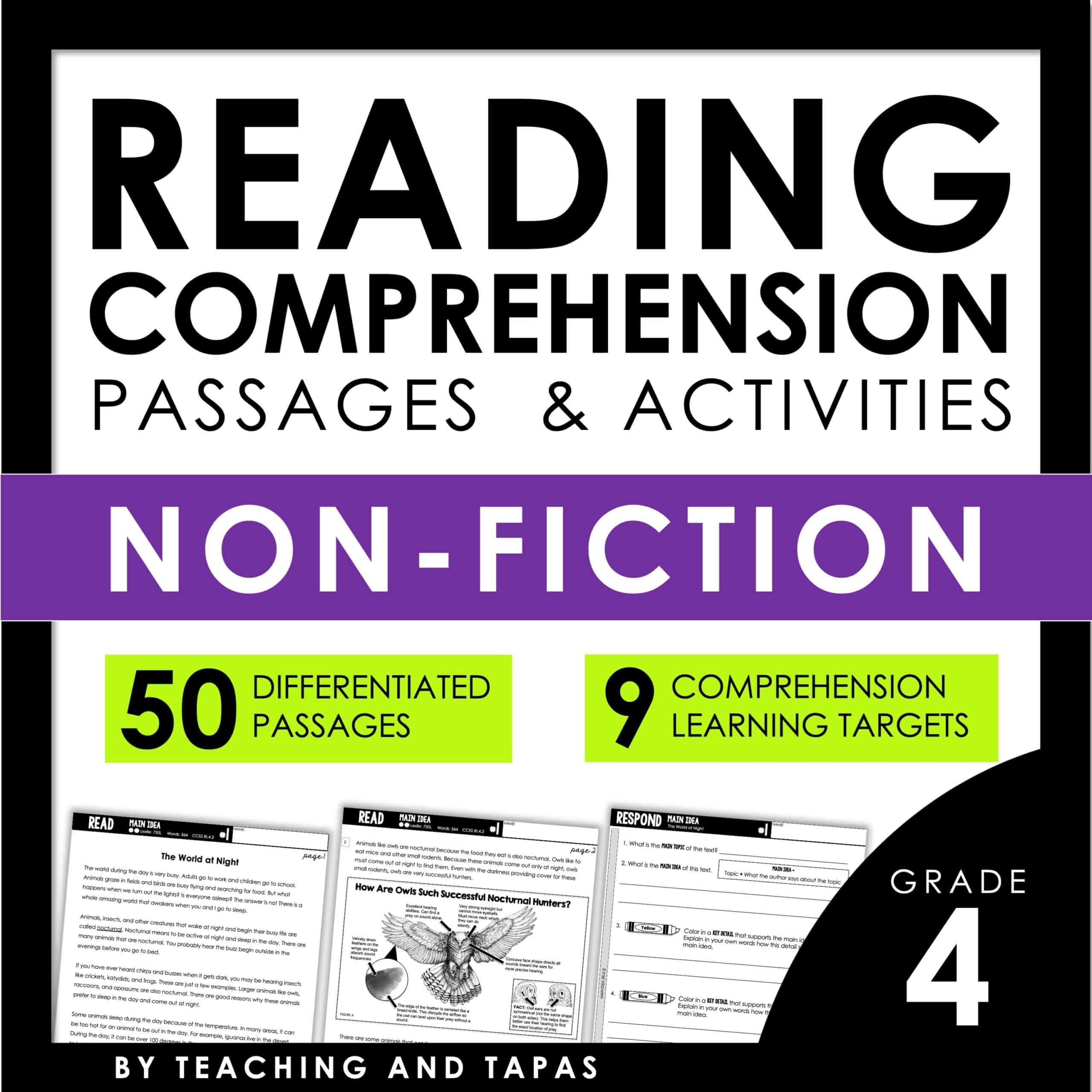 4th Grade Close Reading Passages And Activities INFORMATIONAL TEXT NONFICTION
