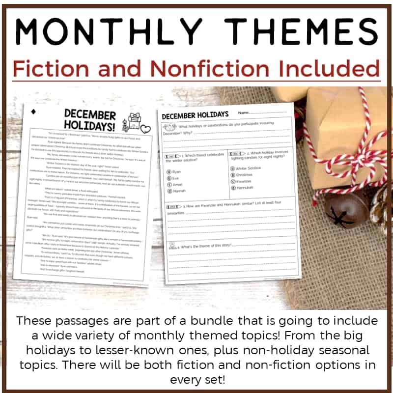 4th Grade December Reading Passages Printable Version Educate 