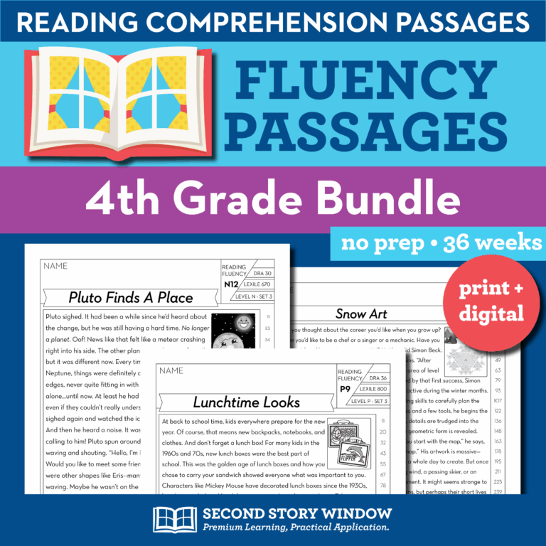 4th Grade Fluency Passages U0026 Reading Comprehension Questions
