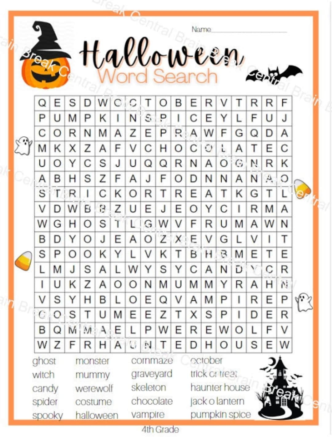 4th Grade Halloween Worksheets Free Printable