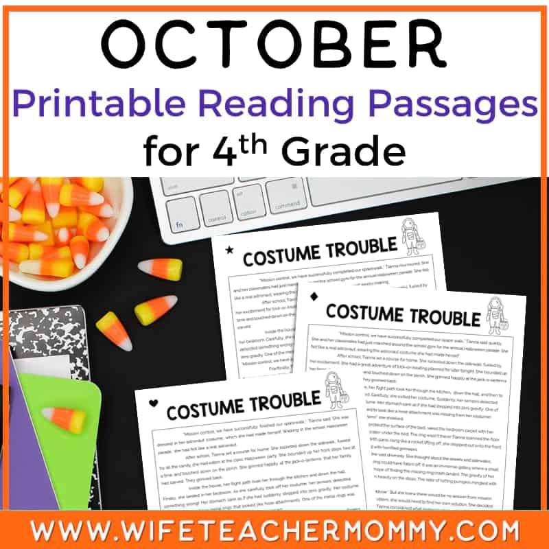 4th Grade October Reading Passages Printable Version Educate U0026 Rejuvenate