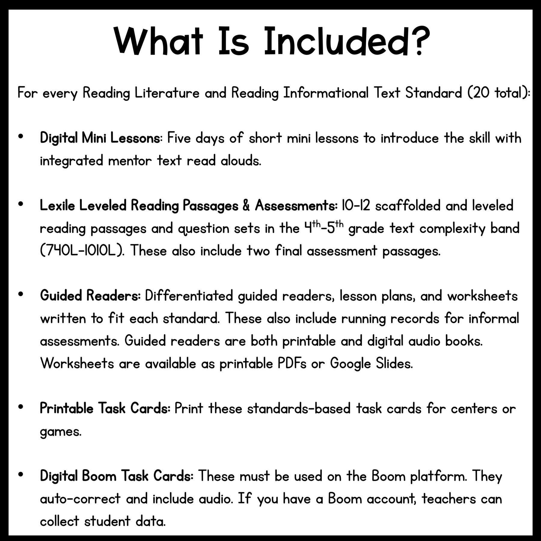 4th Grade Reading Comprehension Curriculum Full Year Bundle Digital U0026 Print