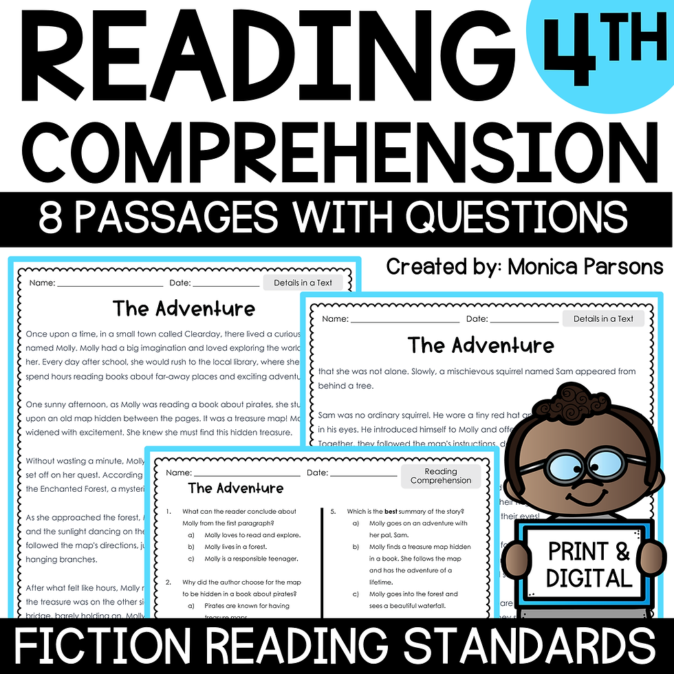 4th Grade Reading Comprehension Worksheet Pdf