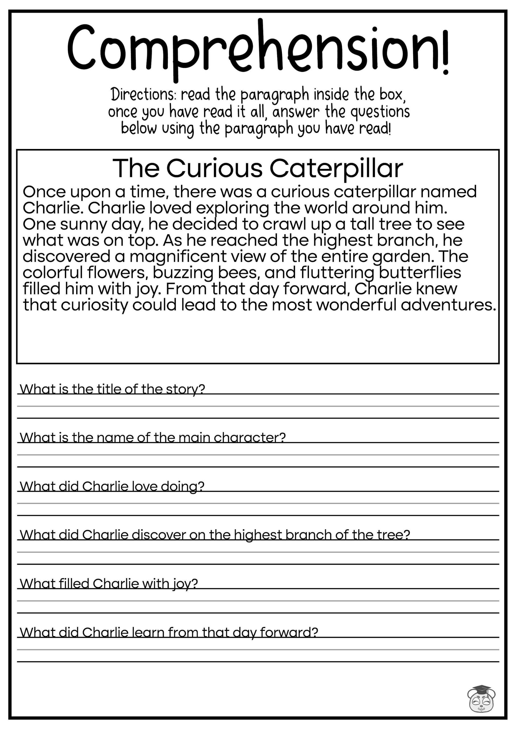 5 Printable Reading Comprehension English Worksheets ages 4 7 KG1 To Grade 2 Etsy Canada