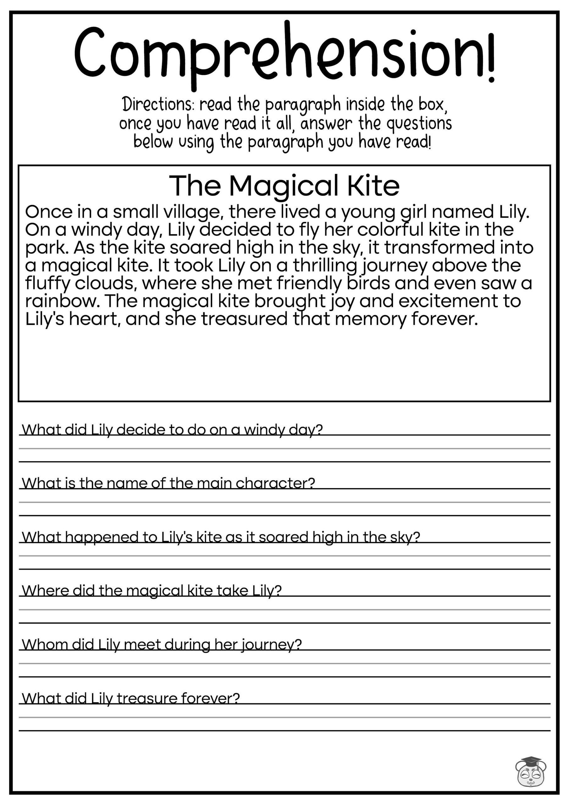 5 Printable Reading Comprehension English Worksheets ages 4 7 KG1 To Grade 2 Etsy UK