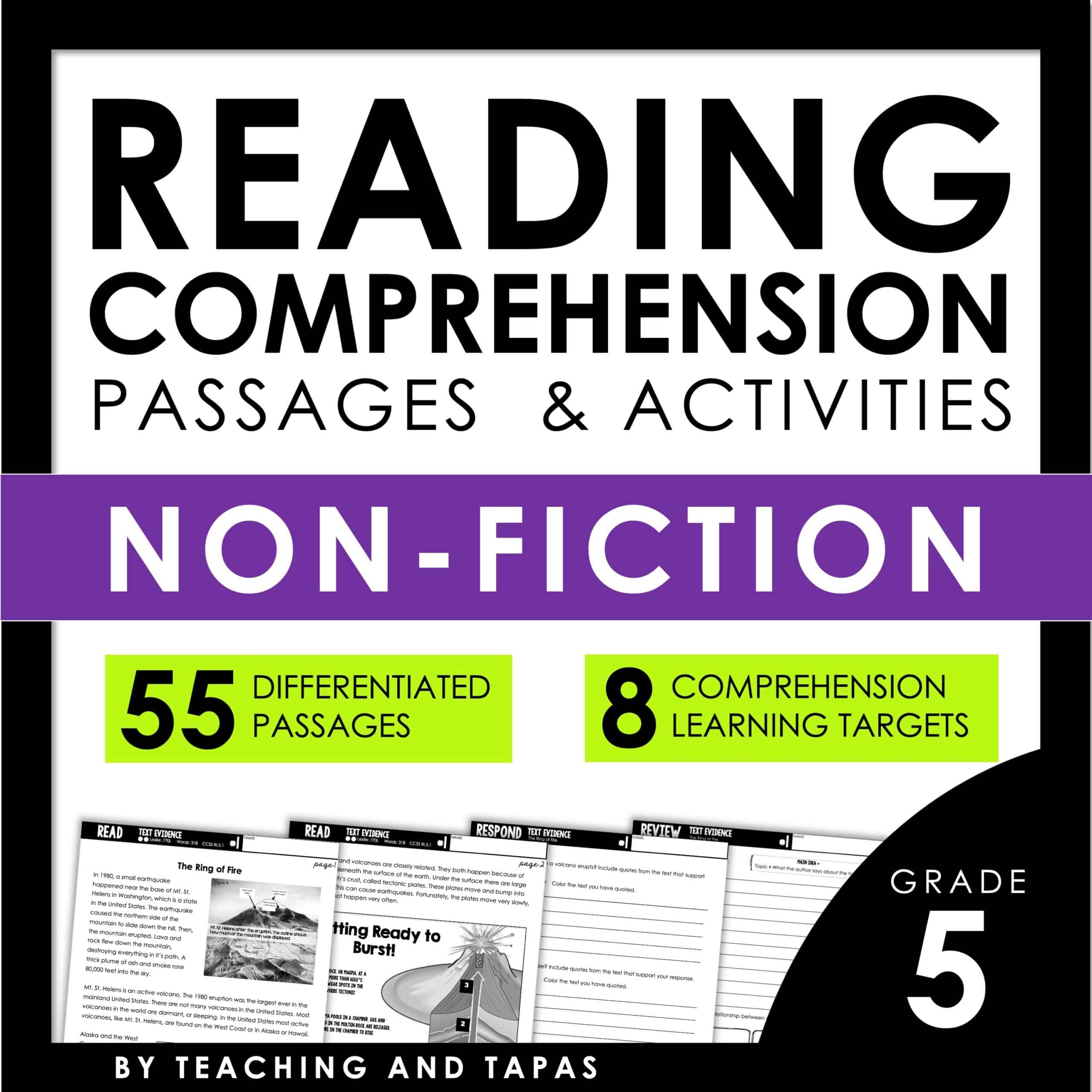 5th Grade Close Reading Passages And Activities INFORMATIONAL TEXT NONFICTION