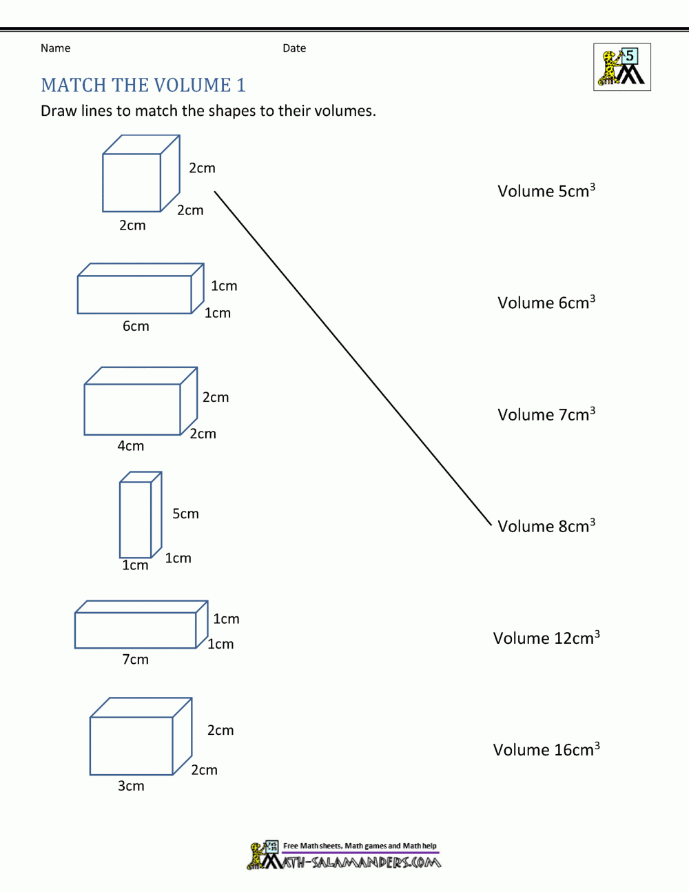 5th Grade Volume Worksheets