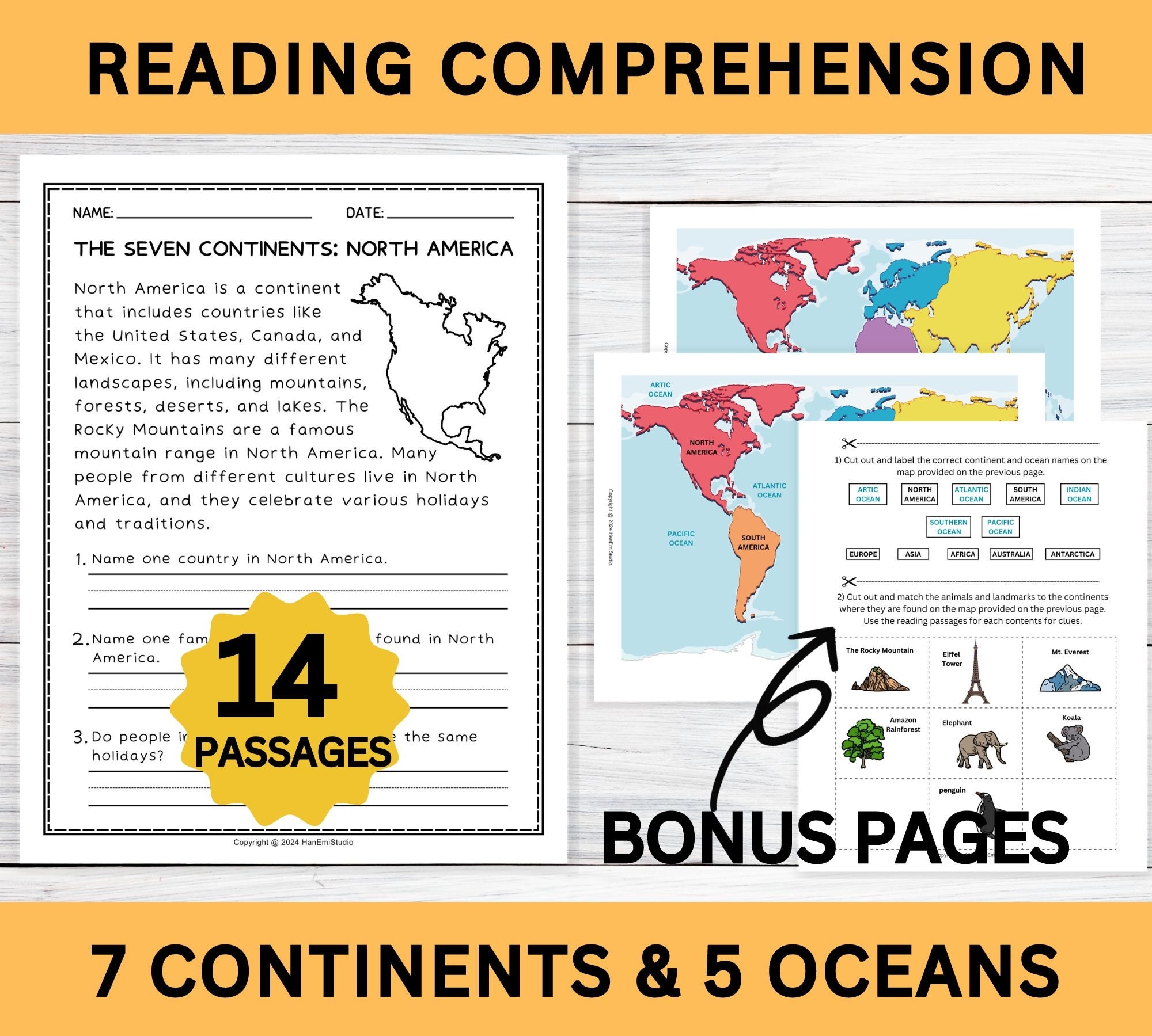 America Reading Comprehension Worksheet