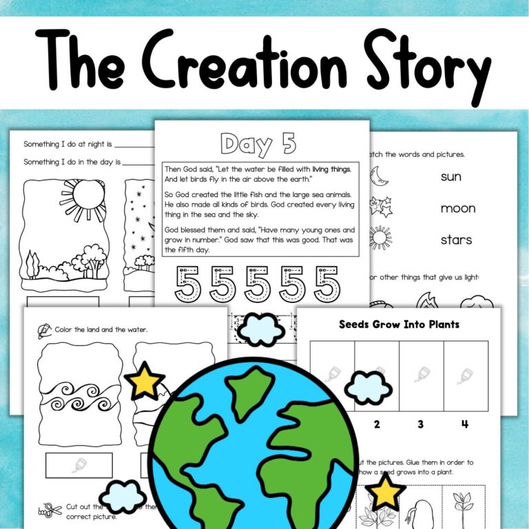 7 Days Of Creation Story Activities Posters Worksheets Book Bible Genesis 1 Homeschool Classroom Christian Education Etsy UK
