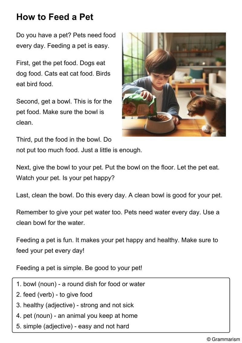 English Reading Comprehension Worksheets For Beginners