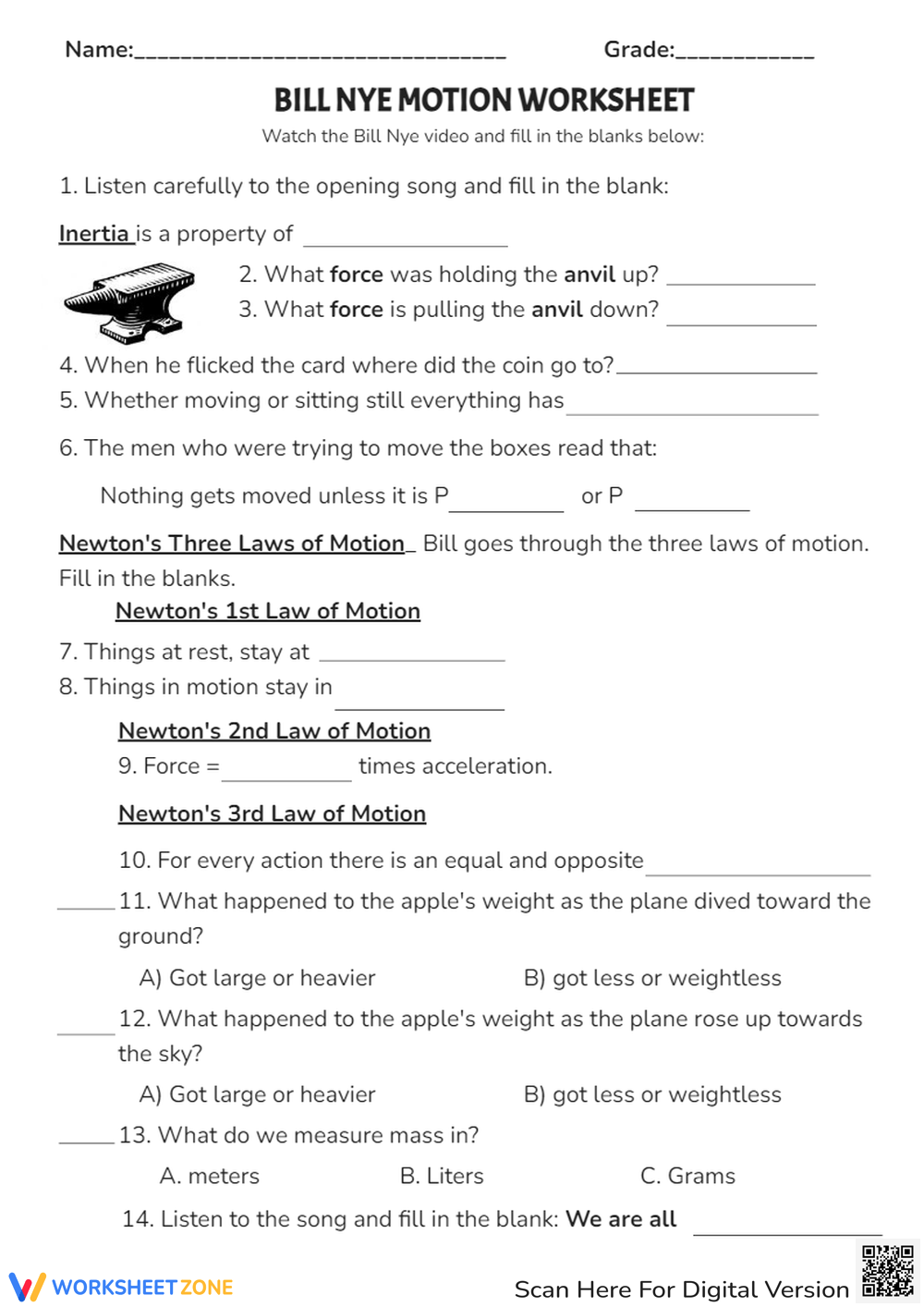 Grade 8 Science Worksheets Free Printable