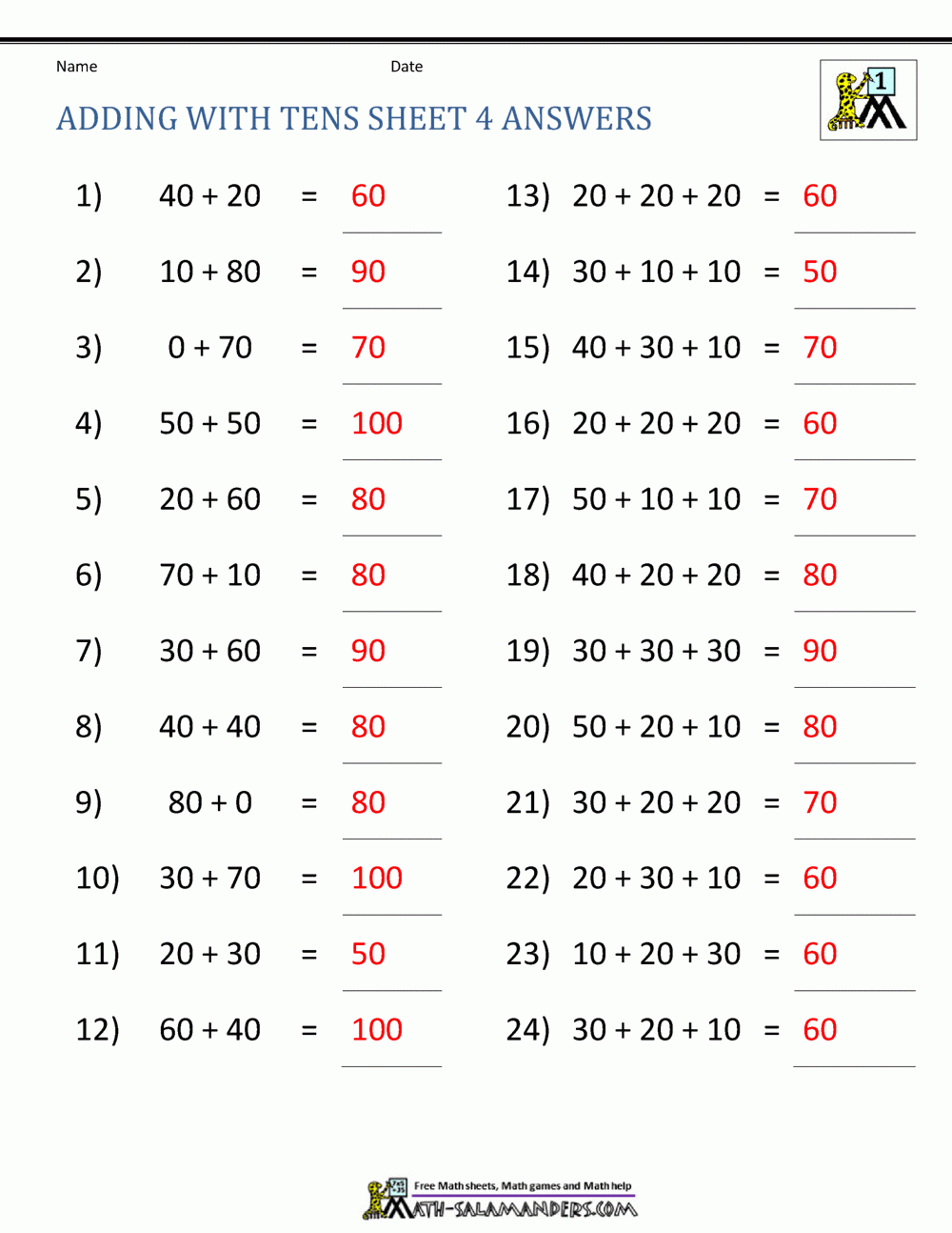 Adding Tens