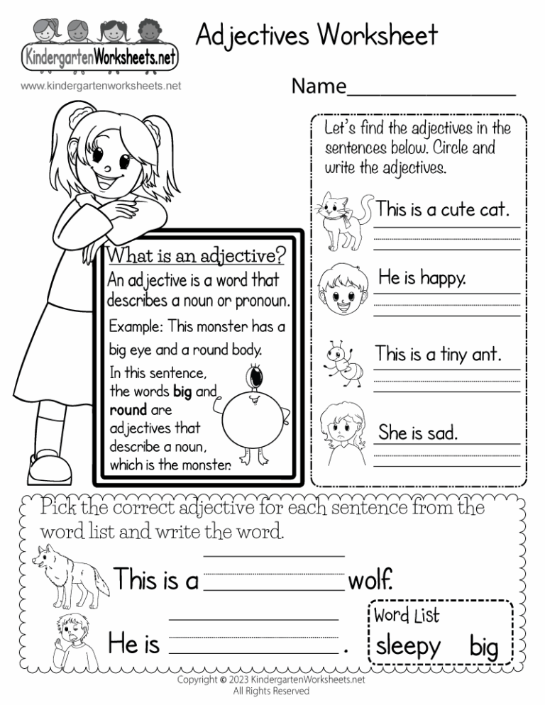 Adjectives Worksheet Free Printable Digital U0026 PDF
