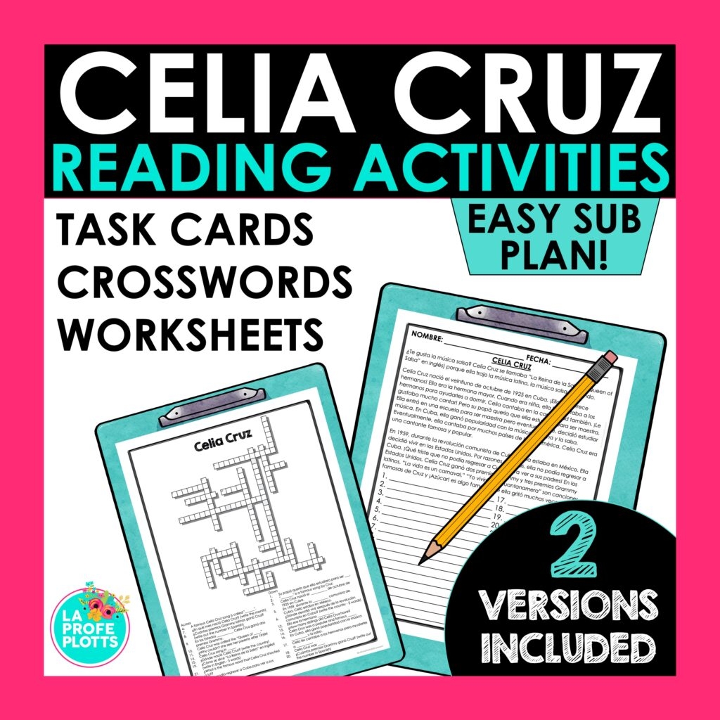 Celia Cruz Reading Comprehension Worksheets