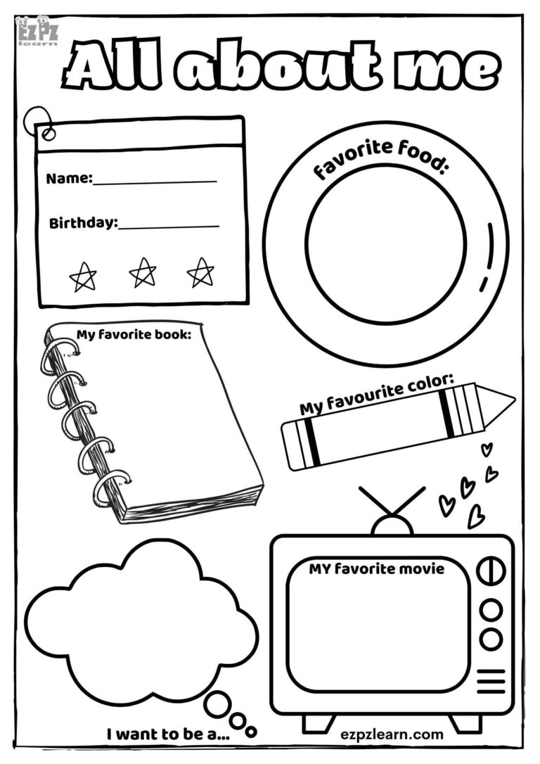 All About Me Drawing Worksheet For Preschool And Kindergarten Students Download The Free Printable PDF File Ezpzlearn