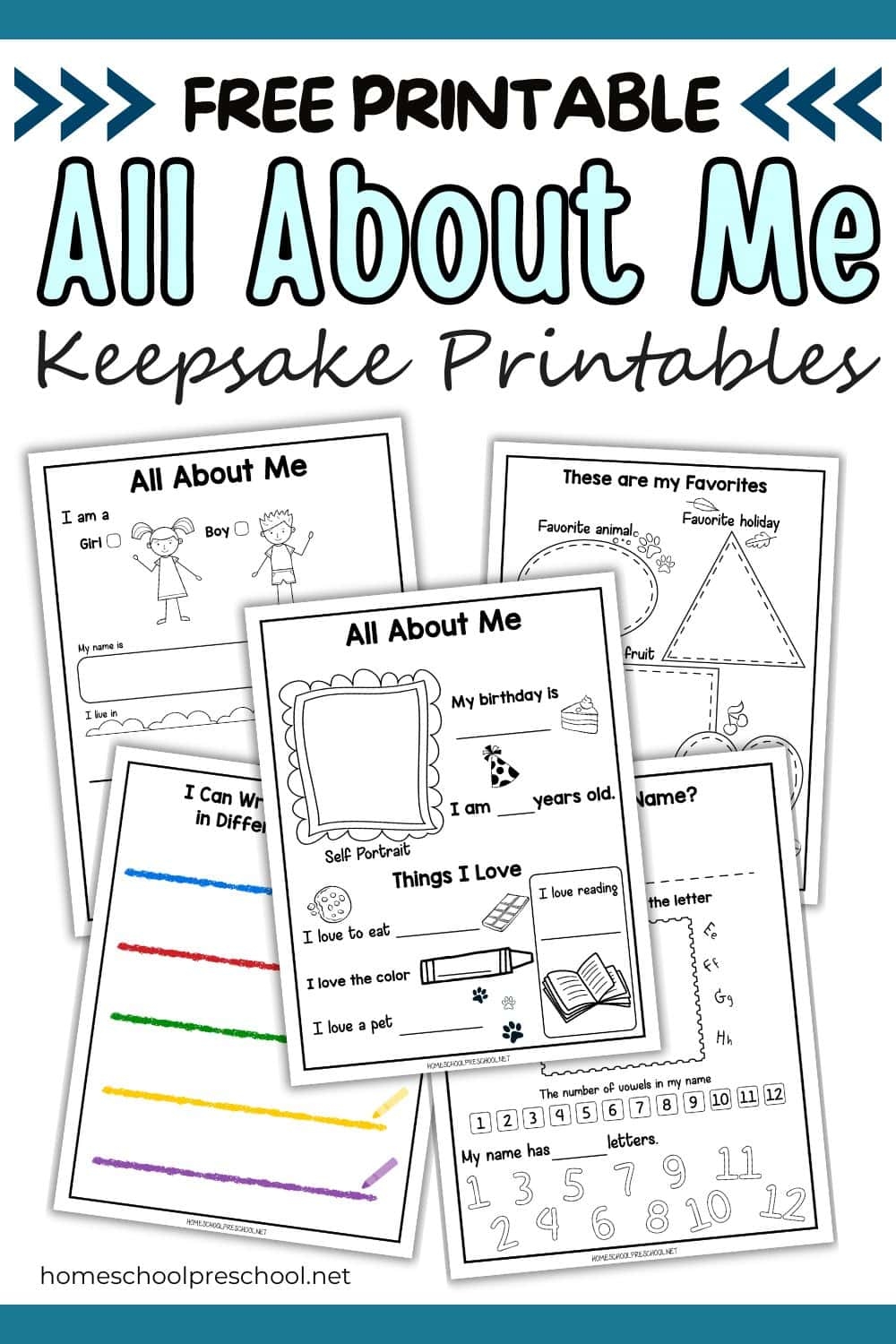 Free Printable Preschool About Me Worksheet