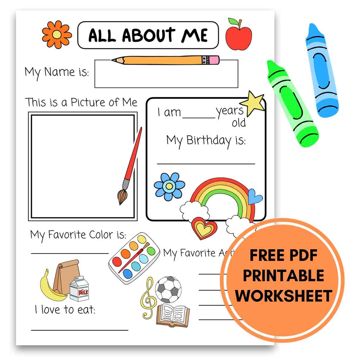 All About Me Free Printable Worksheets