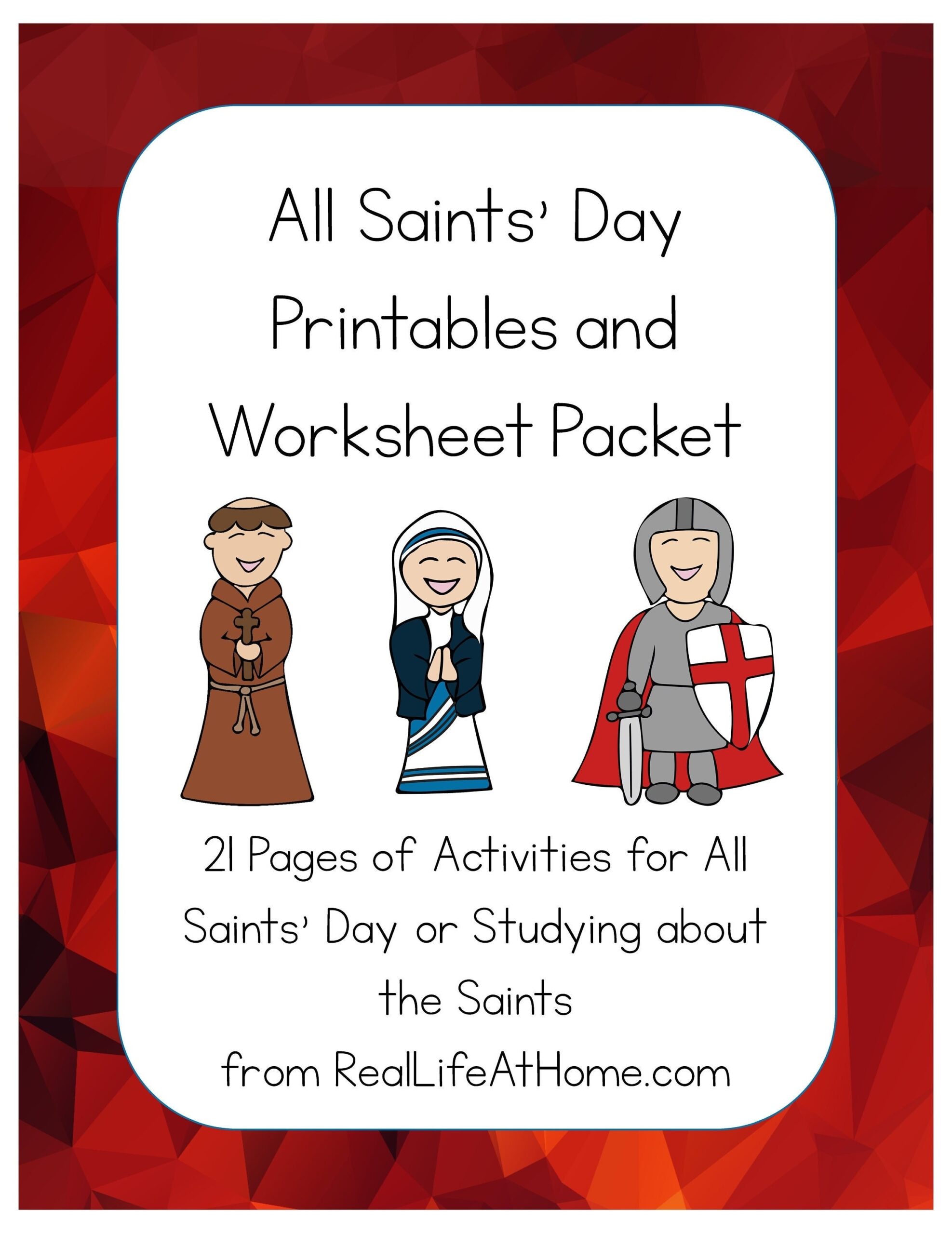All About Saints Activity Packet For Kids with An Emphasis On All 
