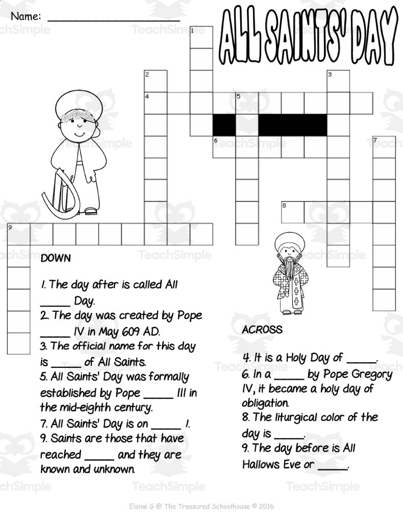 All Saints Day Activity Pack 1