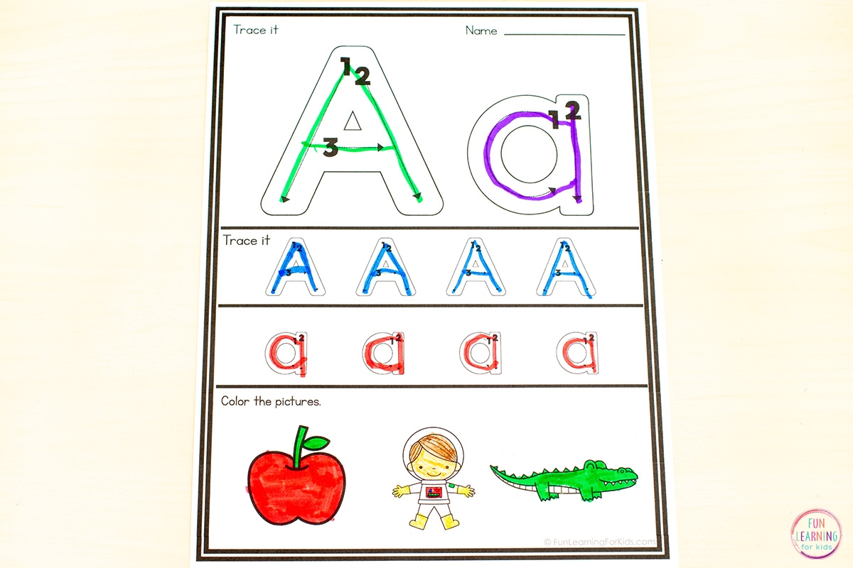 Alphabet Letter Tracing Worksheets To Learn Letter Formation