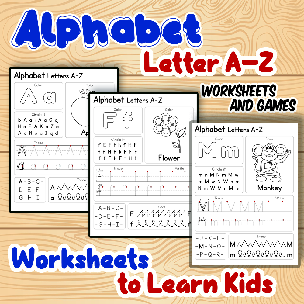 Alphabet Practice A Z Letter Worksheets To Learn Kids Made By 